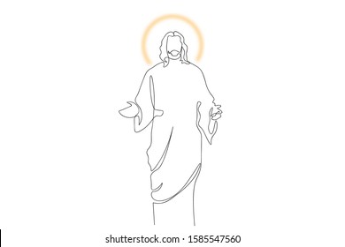 continuous line drawing Jesus Drawing simple lines 