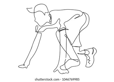 continuous line drawing of jogging.