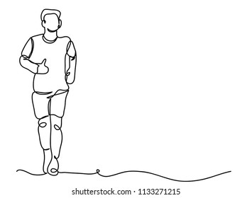 continuous line drawing of jogging.
