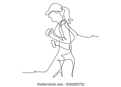 continuous line drawing of jogging athlete vector illustration
