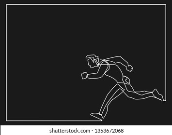 continuous line drawing of jogging.run concept, fitness, sports, health, vector illustration simple.