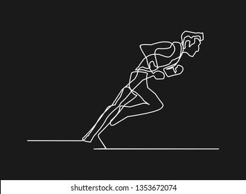 continuous line drawing of jogging.run concept, fitness, sports, health, vector illustration simple.