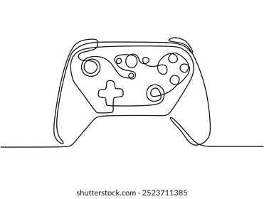 Continuous line drawing of a joystick. Highlights the essentials of gaming equipment in a simple and stylish format.