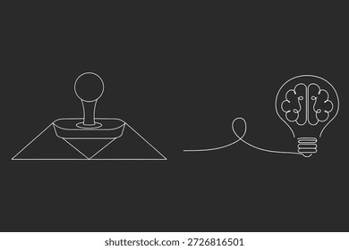Continuous Line Drawing: Joystick to Lightbulb - Concept of Idea Generation