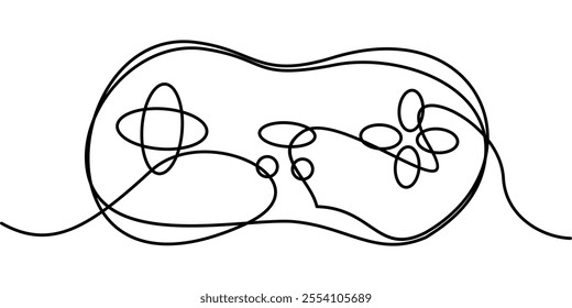 continuous line drawing of joystick symbol. abstract line art illustration