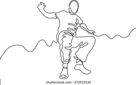 dibujo de línea continua del hombre puente