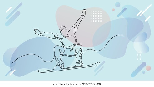 Snowboarder mit durchlaufender Linie