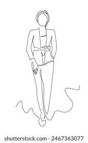 continuous line drawing of kebaya.one line drawing of asian kebaya fashion.single line vector illustration of woman wearing kebaya clothes