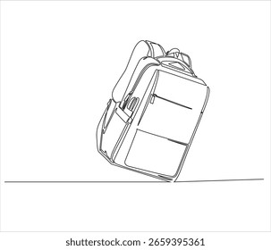 Dibujo de línea continua de Kids Back Pack. Ilustración de una sola línea de School Back. Concepto de regreso a la escuela. Esquema editable