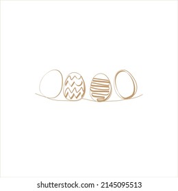 Continuous line drawing. kinds of animal eggs for Christmas illustration icon vector.