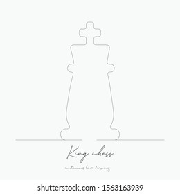 continuous line drawing. king chess. simple vector illustration. king chess concept hand drawing sketch line.