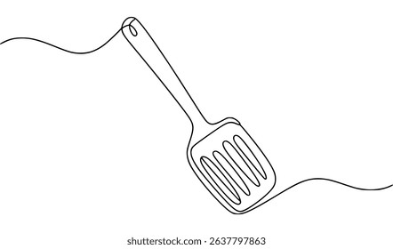 Continuous line drawing of kitchen spatula illustration