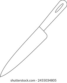 Kontinuierliche Linienzeichnung eines Messers. Lineares Symbol für Messer. Ein-Linien-Zeichnungshintergrund. Vektorillustration. Symbol für durchgehende Messerlinie