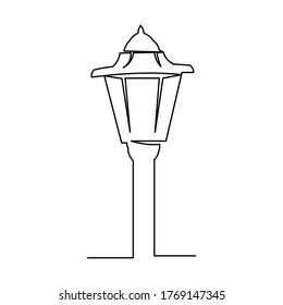 continuous line drawing of lamp