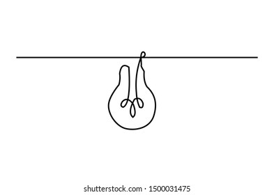 Continuous line drawing of lamp ideas vector illustration