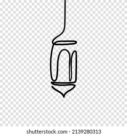 Continuous line drawing of lantern for ramadan kareem. Vector illustration