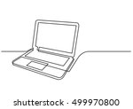 continuous line drawing of laptop computer