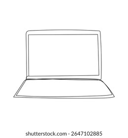  Continuous Line Drawing of Laptop Icon.