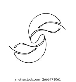  Ilustración de flecha circular de hoja de dibujo de línea continua