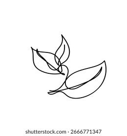 continuous line drawing leaf illustration