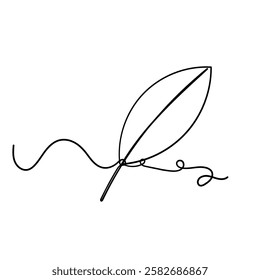 continuous line drawing leaf nature