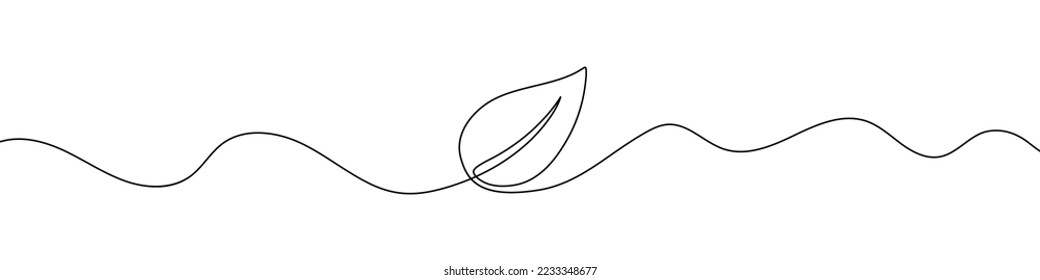 Continuous line drawing leaf