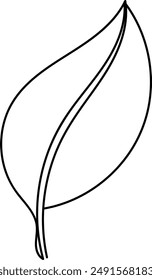 Continuous line drawing of leaf. Leaf one line background. One line drawing background