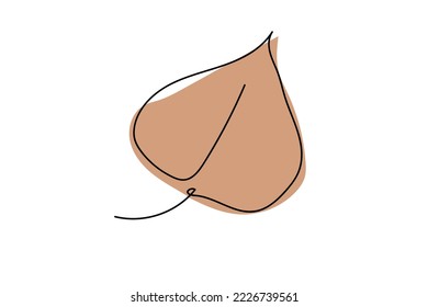 Dibujo continuo de la línea de salida dibujado a mano. Diseño minimalista simplicidad tema otoño.