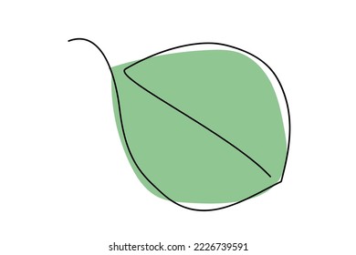 Continuous line drawing of leave hand drawn. Minimal design simplicity autumn theme.