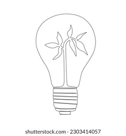 continuous line drawing of leaves inside lights