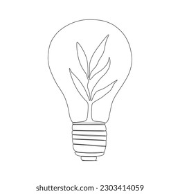 continuous line drawing of leaves inside lights