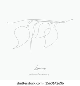 continuous line drawing. leaves. simple vector illustration. leaves concept hand drawing sketch line.