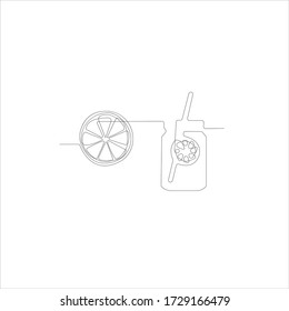 Continuous line drawing of lemonade. Template for your design. Vector illustration