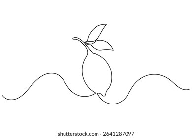 Continuous line drawing of lemons on white background