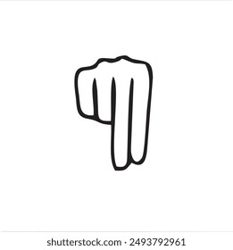 continuous line drawing of the letter N sign language hand