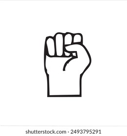 continuous line drawing of letter S sign language hand