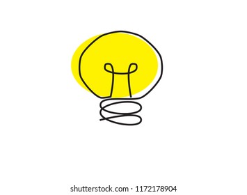 Continuous line drawing of a light bulb Concept business idea vector illustration
