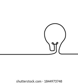 Continuous line drawing of light bulb.