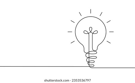 Continuous line drawing light bulb