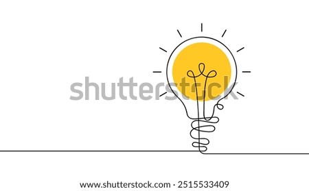 Continuous line drawing light bulb