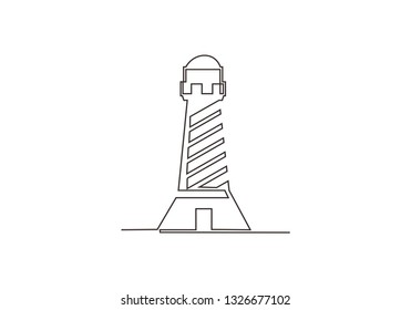 continuous line drawing of lighthouse 