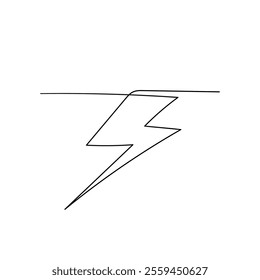 continuous line drawing lightning bolt illustration