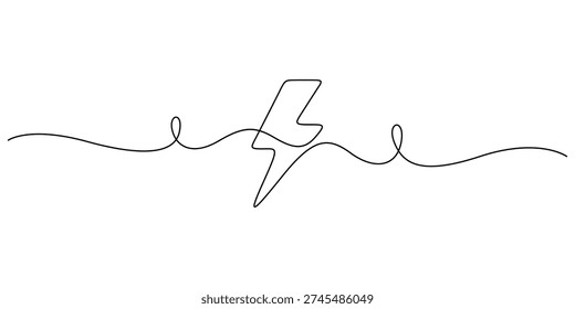 Continuous line drawing lightning