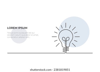 Continuous line drawing of lights on a white background. - Vector
