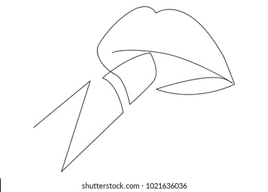 continuous line drawing of Lipstick Cosmetic Beauty Concept