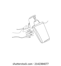 continuous line drawing liquid dispenser illustration vector isolated