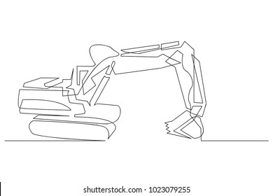 continuous line drawing of
Loading and digging transportation concept, simple vector illustration.