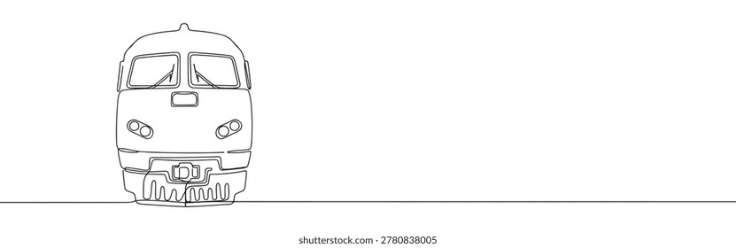 Continuous Line Drawing Locomotive
