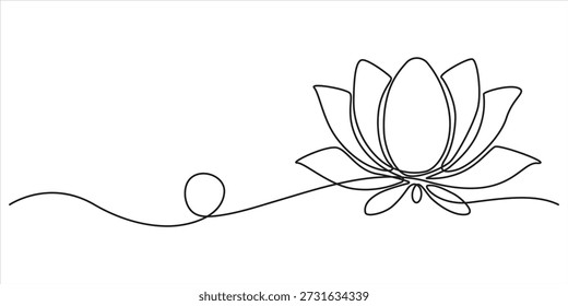 Continuous line drawing lotus