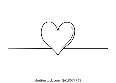 Continuous Line Drawing of Love Heart – Minimalist Vector Art